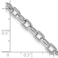 14K White Gold 5mm Hand Polished Fancy Link Bracelet with Lobster Clasp, 8.5" view 2