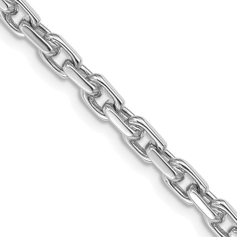 14K White Gold 22 inch 4.2mm Hand Polished Fancy Link with Lobster Clasp Chain