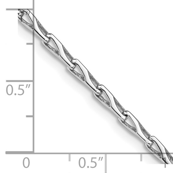 14K 2.75mm Hand Polished Fancy Link with Lobster Clasp Chain (per inch)