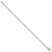 14K 2.75mm White Gold Hand Polished Fancy Link Bracelet with Lobster Clasp, 7.25" view 2