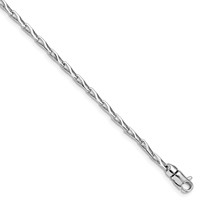 14K 2.75mm White Gold Hand Polished Fancy Link Bracelet with Lobster Clasp, 7.25" view 1