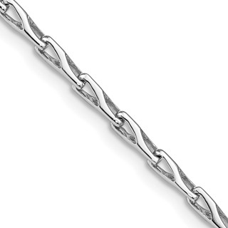14K 2.75mm Hand Polished Fancy Link with Lobster Clasp Chain (per inch)