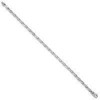 14K White Gold 3.5mm Hand Polished Fancy Link Bracelet with Lobster Clasp, 7.25" view 2