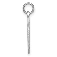 14K White Gold Large Brushed Diamond-cut Number 0 Charm view 2