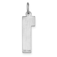 14kw Large Brushed Diamond-cut Number 1 Charm view 4