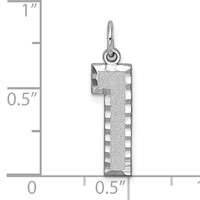 14kw Large Brushed Diamond-cut Number 1 Charm view 3