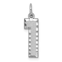 14kw Large Brushed Diamond-cut Number 1 Charm view 1