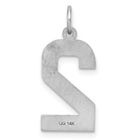14kw Large Brushed Diamond-cut Number 2 Charm view 4