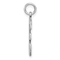 14K White Gold Large Brushed Diamond-cut Number 3 Charm view 2