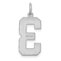 14K White Gold Large Brushed Diamond-cut Number 3 Charm view 4