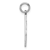 14K White Gold Large Brushed Diamond-cut Number 4 Charm view 2