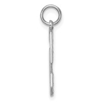 14K White Gold Large Brushed Diamond-cut Number 5 Charm view 2
