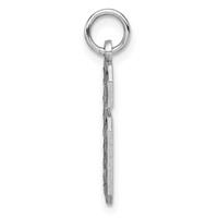 14K White Gold Large Brushed Diamond-cut Number 6 Charm view 2