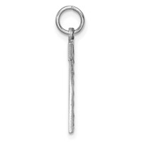 14K White Gold Large Brushed Diamond-cut Number 7 Charm view 2