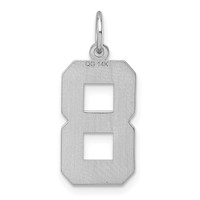 14K White Gold Large Brushed Diamond-cut Number 8 Charm view 4