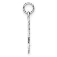 14K White Gold Large Brushed Diamond-cut Number 9 Charm view 2