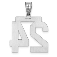14kw Large Brushed Diamond-cut Number 24 Charm view 3