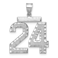 14kw Large Brushed Diamond-cut Number 24 Charm view 1