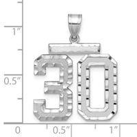 14kw Large Brushed Diamond-cut Number 30 Charm view 3