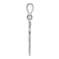 14kw Large Brushed Diamond-cut Number 32 Charm view 2