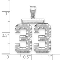 14kw Large Brushed Diamond-cut Number 33 Charm view 2