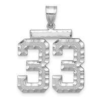 14kw Large Brushed Diamond-cut Number 33 Charm view 1