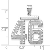 14kw Large Brushed Diamond-cut Number 46 Charm view 2