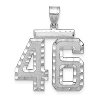 14kw Large Brushed Diamond-cut Number 46 Charm view 1