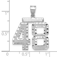 14kw Large Brushed Diamond-cut Number 48 Charm view 2