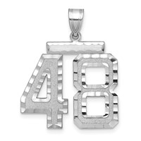 14kw Large Brushed Diamond-cut Number 48 Charm view 1