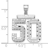 14kw Large Brushed Diamond-cut Number 50 Charm view 2