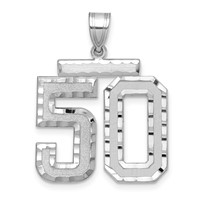 14kw Large Brushed Diamond-cut Number 50 Charm view 1