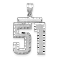 14kw Large Brushed Diamond-cut Number 51 Charm view 1