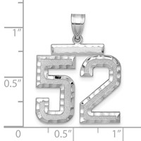 14kw Large Brushed Diamond-cut Number 52Charm view 2