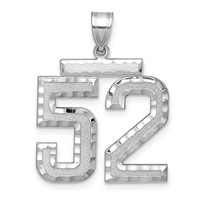 14kw Large Brushed Diamond-cut Number 52Charm view 1