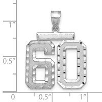 14kw Large Brushed Diamond-cut Number 60 Charm view 2