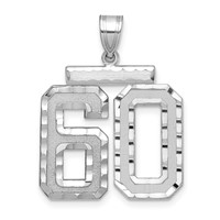 14kw Large Brushed Diamond-cut Number 60 Charm view 1