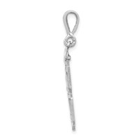 14K White Gold Large Brushed Diamond-cut Number 78 Charm view 2