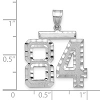 14kw Large Brushed Diamond-cut Number 84 Charm view 2