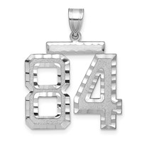 14kw Large Brushed Diamond-cut Number 84 Charm view 1