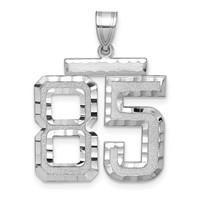 14K White Gold Large Brushed Diamond-cut Number 85 Charm view 1