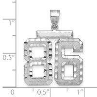 14kw Large Brushed Diamond-cut Number 86 Charm view 2