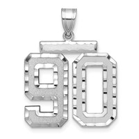 14kw Large Brushed Diamond-cut Number 90 Charm view 1