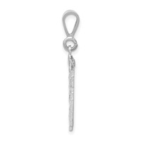 14K White Gold Large Brushed Diamond-cut Number 96 Charm view 2