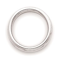 10K White Gold 3mm Milgrain Half Round Wedding Band view 3