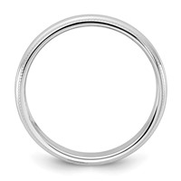 10K 3.5mm White Gold Milgrain Half Round Band - Size 4 view 2