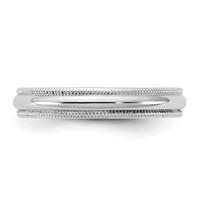 10K 3.5mm White Gold Milgrain Half Round Band - Size 4 view 3