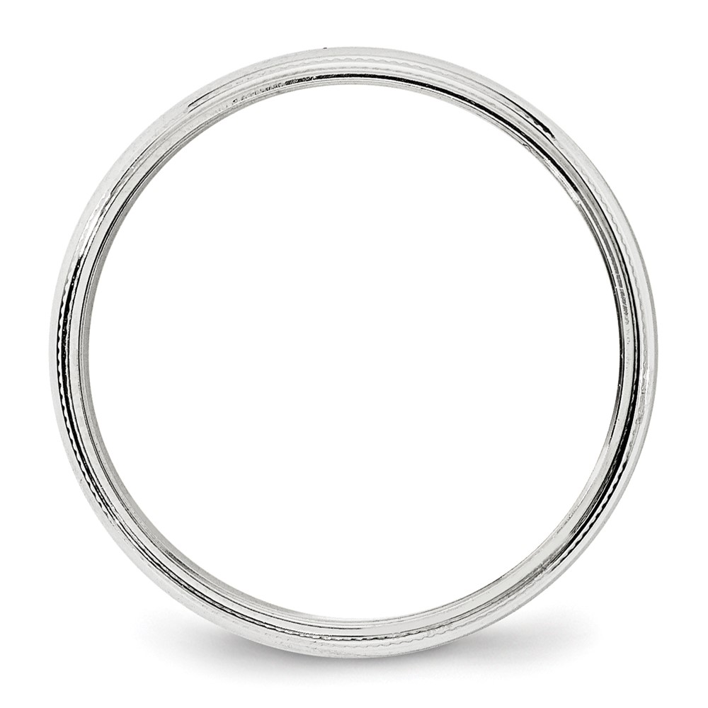10k White Gold 4mm Milgrain Half Round Wedding Band Size 9 (1WM040-9)