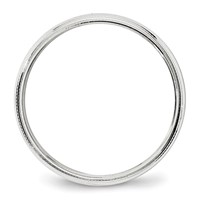 14K White Gold 4mm Milgrain Half Round Wedding Band view 2