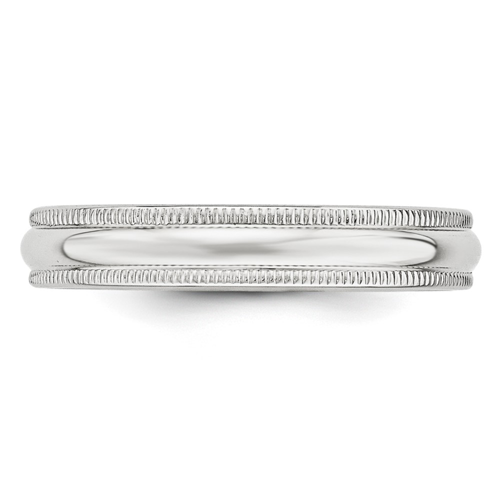 10k White Gold 4mm Milgrain Half Round Wedding Band Size 9 (1WM040-9)